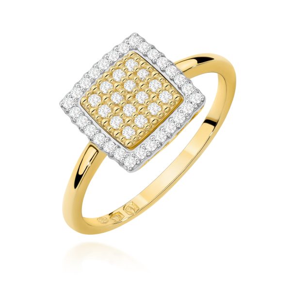 Pierścionek z diamentami 0,27 ct W0574 – żółte złoto próby 585 – widok produktu 1