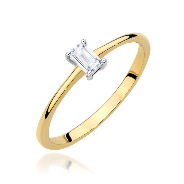 Pierścionek z diamentem 0,15 ct W0592 – żółte złoto próby 585 – widok produktu 1