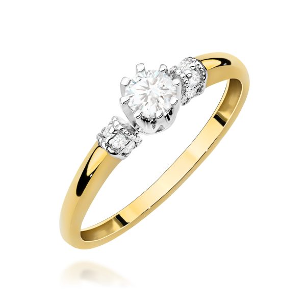 Pierścionek z diamentem 0,32 ct W0667 – żółte złoto próby 585 – widok produktu 1