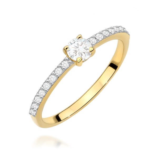 Pierścionek z diamentem 0,39 ct W0671 – żółte złoto próby 585 – widok produktu 1