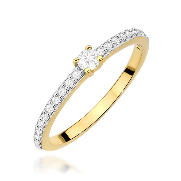 Pierścionek z diamentem 0,19 ct W0676 – żółte złoto próby 585 – widok produktu 1
