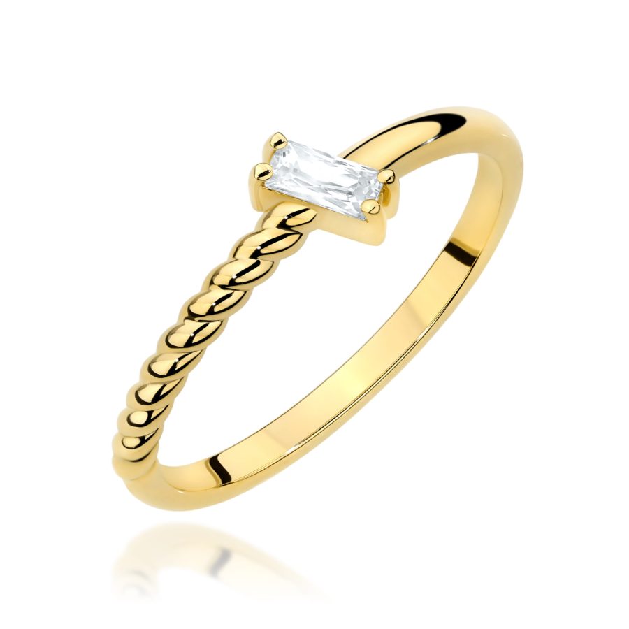Pierścionek z diamentem 0,13 ct W0683 – żółte złoto próby 585 – widok produktu 1
