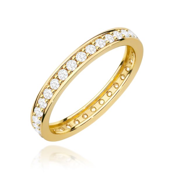 Pierścionek z diamentami 0,464 ct W0699 – żółte złoto próby 585 – widok produktu 1