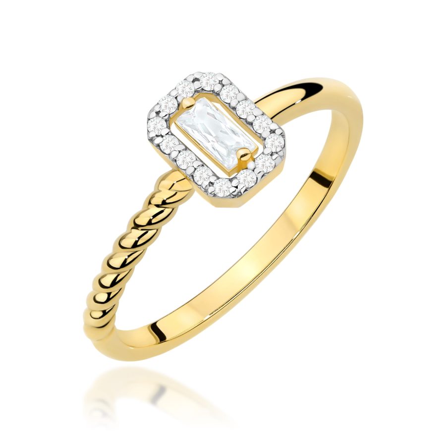 Pierścionek z diamentem 0,20 ct W0707 – żółte złoto próby 585 – widok produktu 1