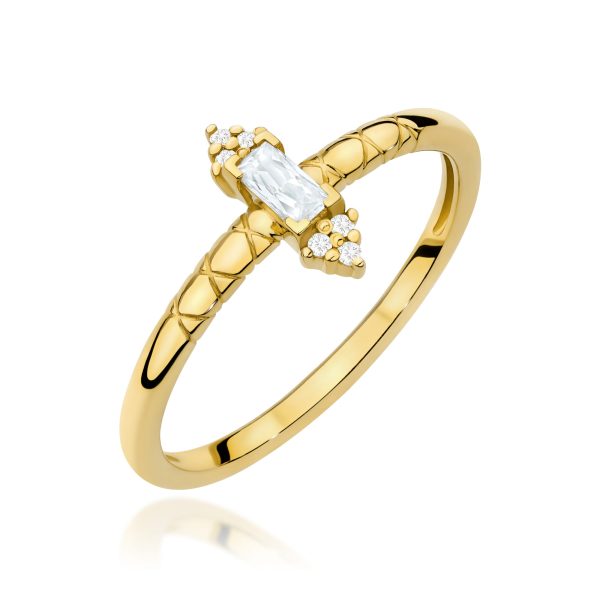 Pierścionek z diamentem 0,13 ct W0713 – żółte złoto próby 585 – widok produktu 1