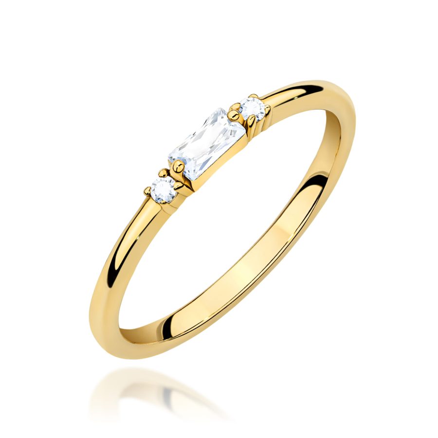 Pierścionek z diamentem 0,13 ct W0714 – żółte złoto próby 585 – widok produktu 1