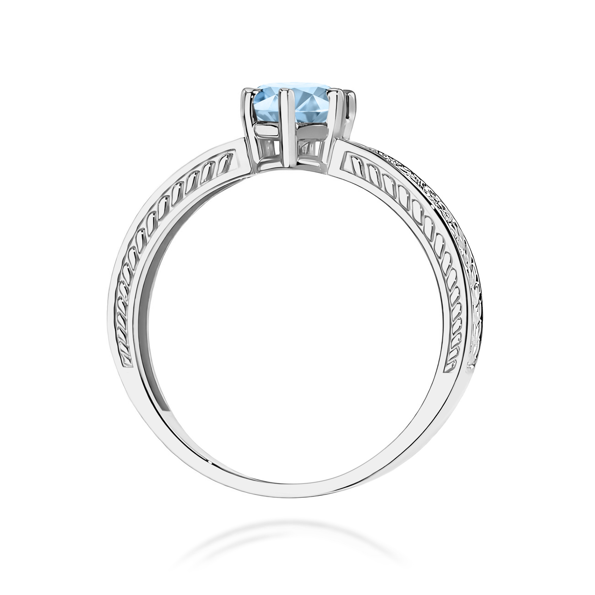 Ring with blue diamond lab-grown 0,50 ct – white gold 585 – product image 3