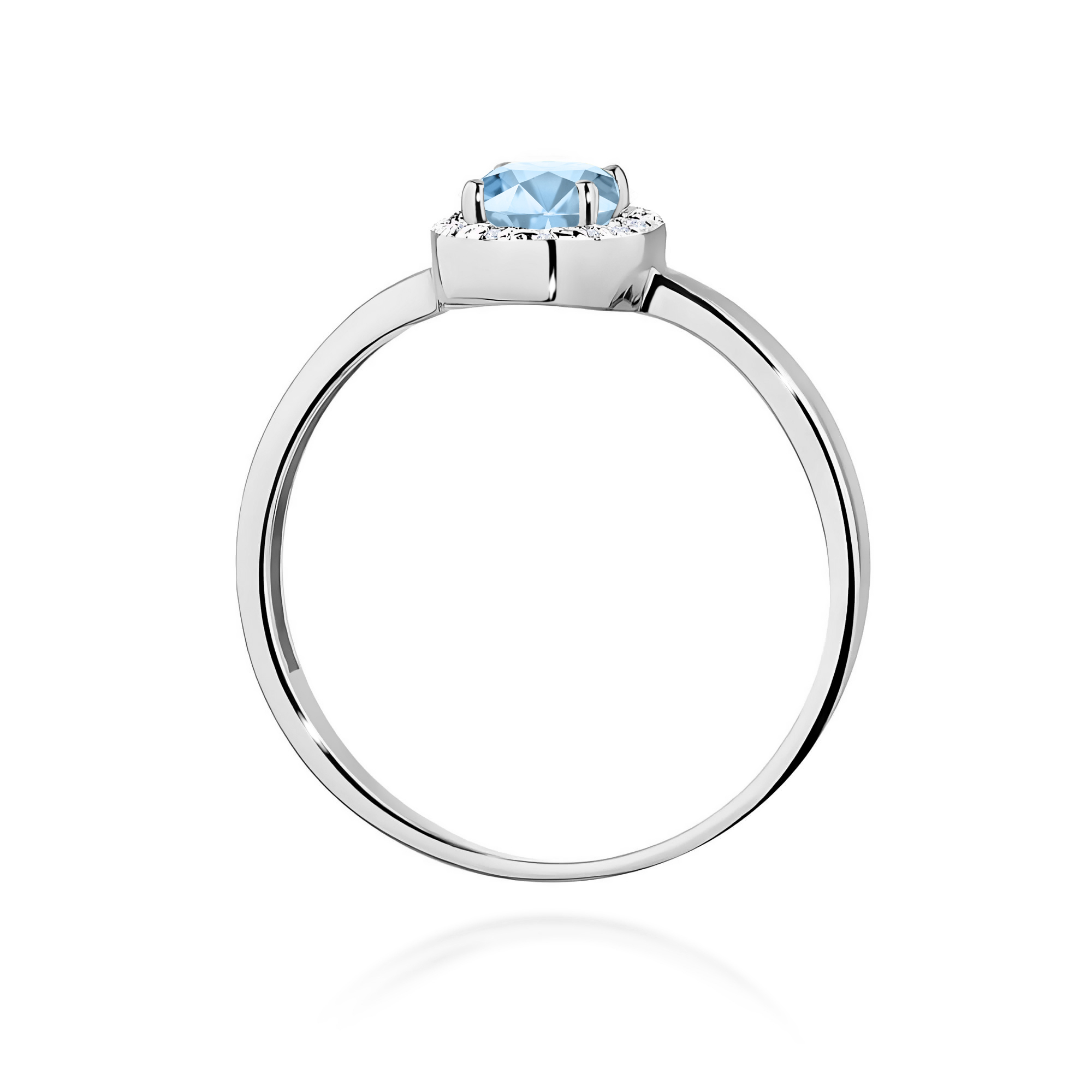 Ring in white gold with blue diamond lab-grown and diamonds – product image 3