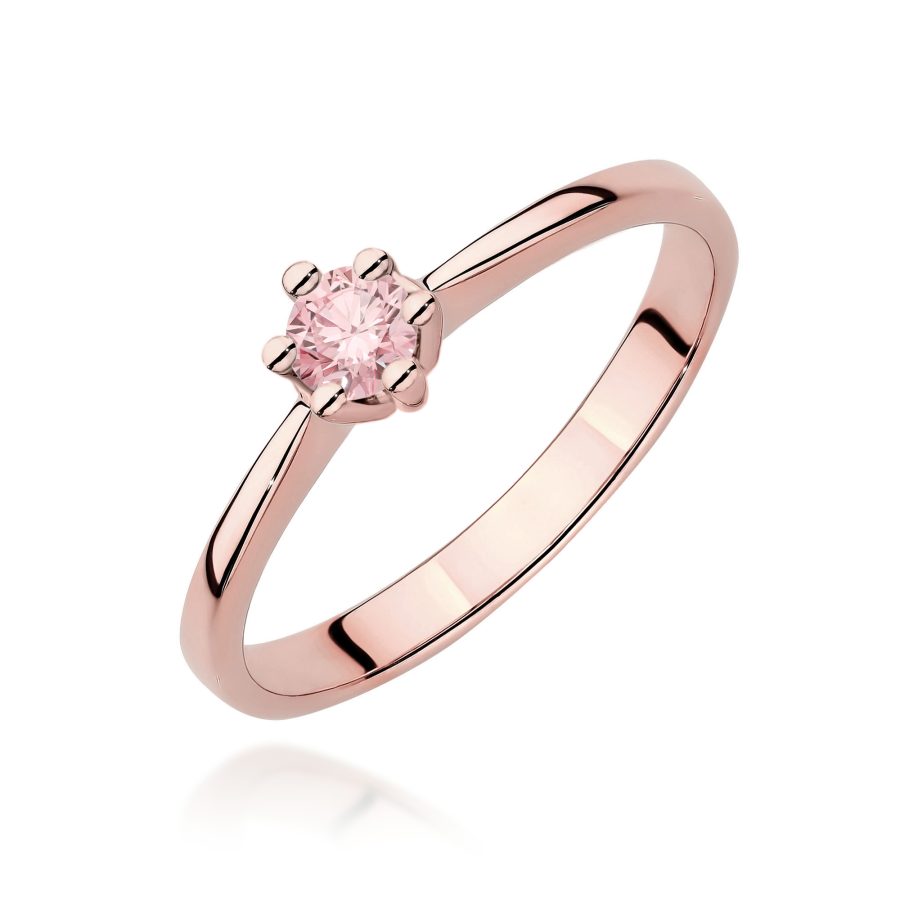 Gold ring with rose diamond lab-grown – product image 1