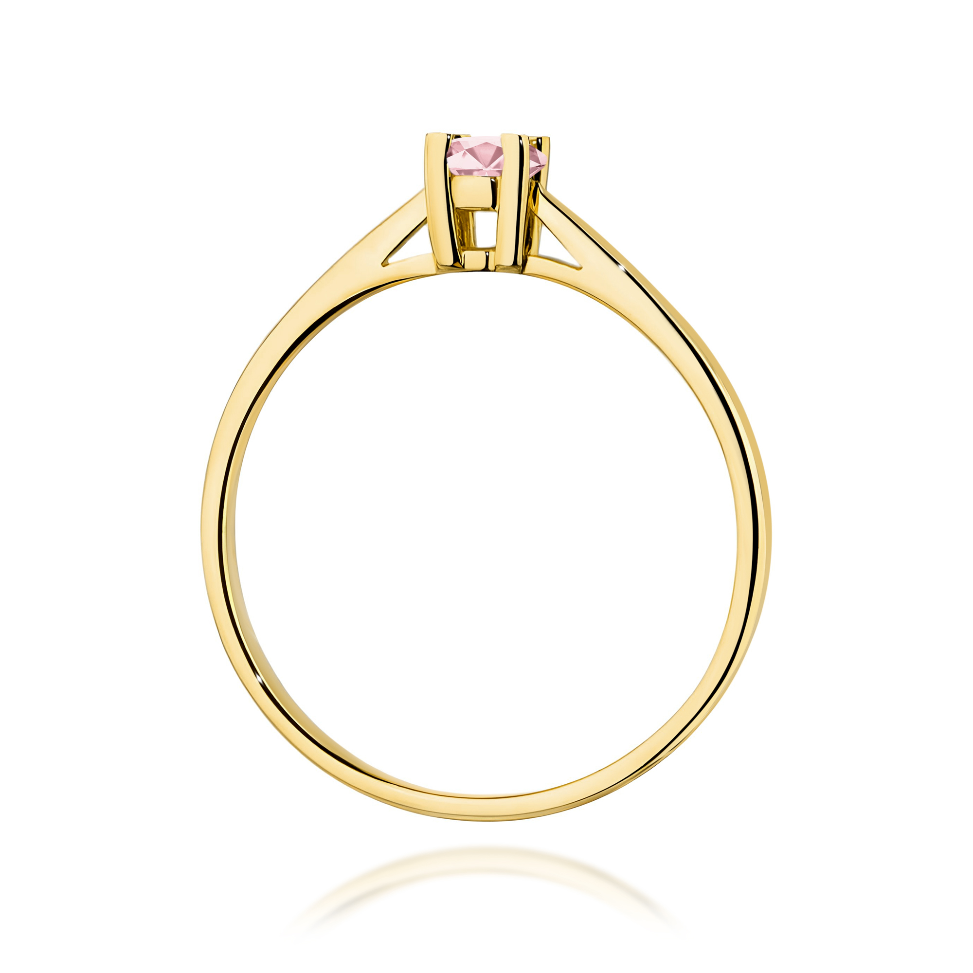 Ring with rose diamond lab-grown 0,15 ct in yellow gold – product image 3
