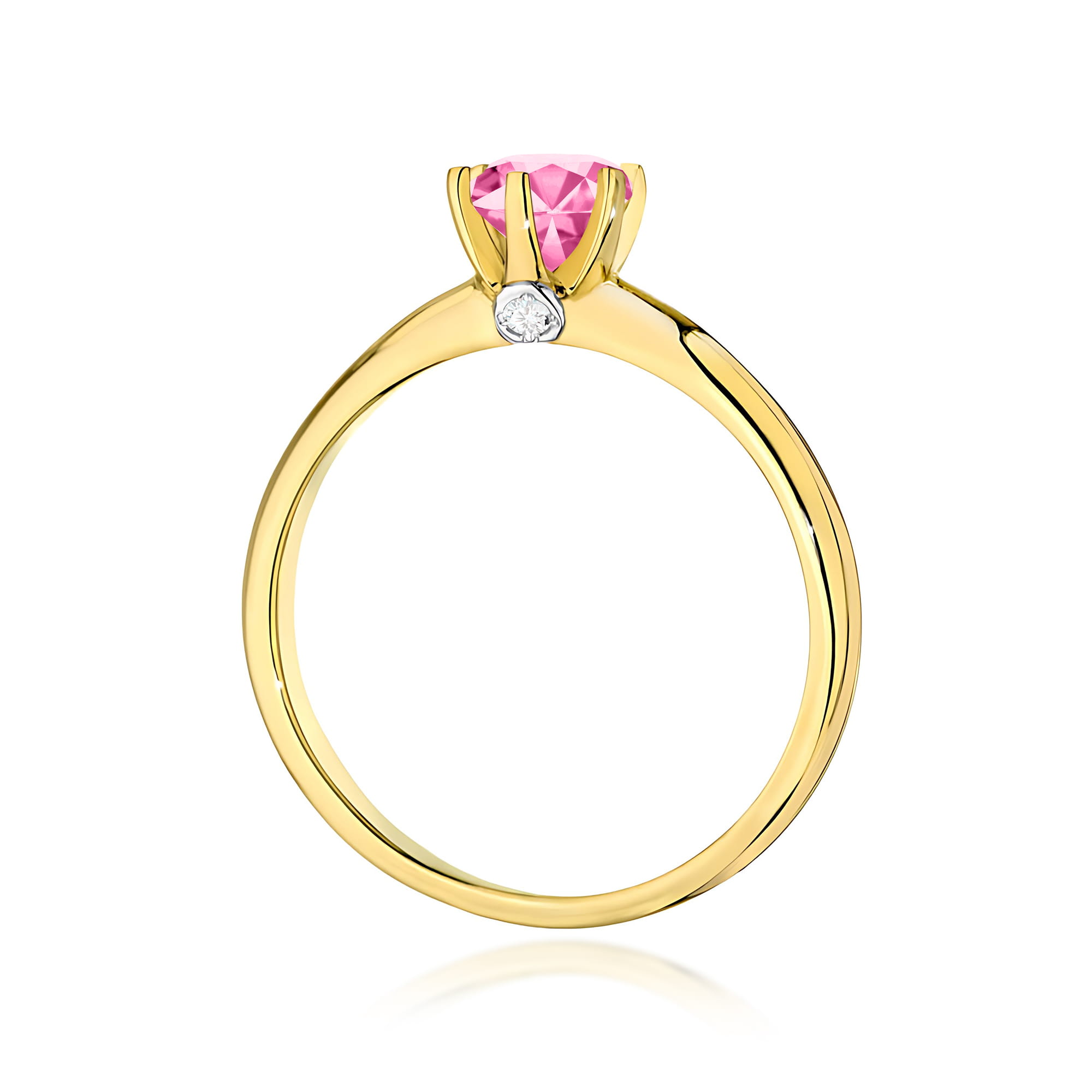 Ring with rose topaz 0,60 ct and diamonds – product image 3