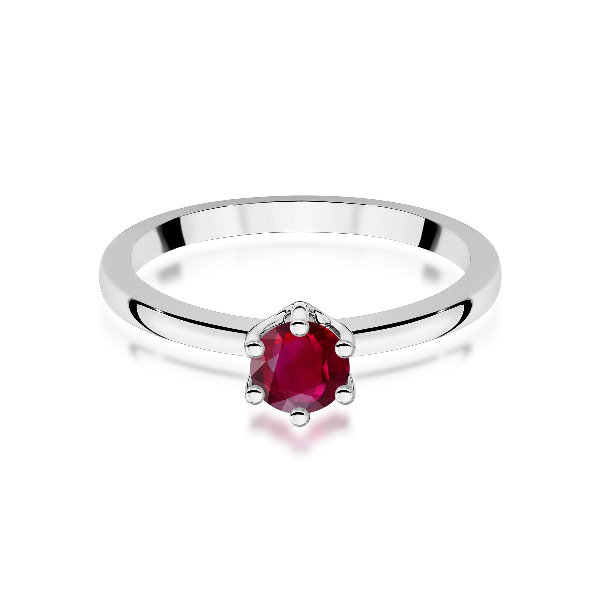 Pierścionek z rubinem 0,60 ct W0563 – białe złoto próby 585 – widok produktu 2