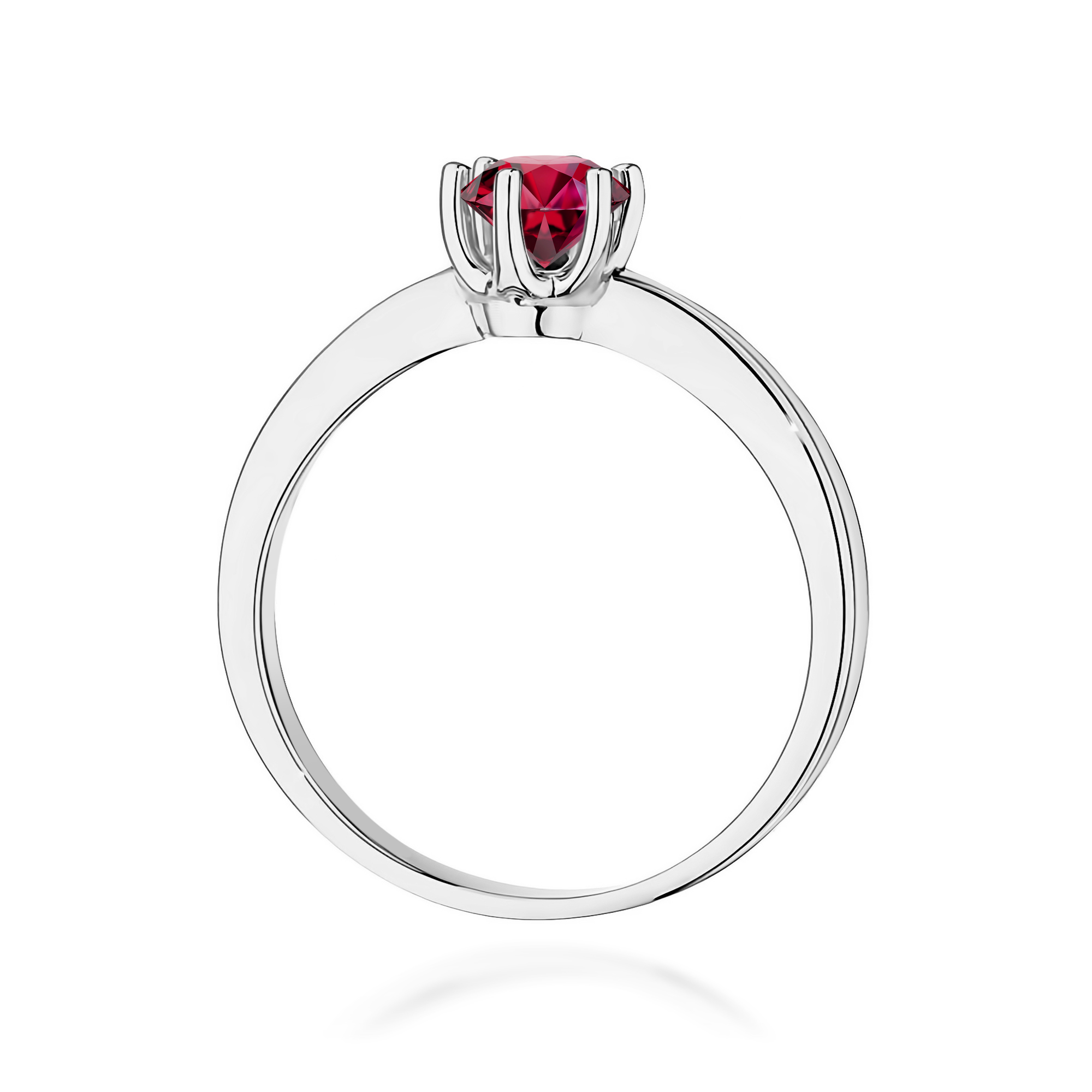 Pierścionek z rubinem 0,60 ct W0563 – białe złoto próby 585 – widok produktu 3