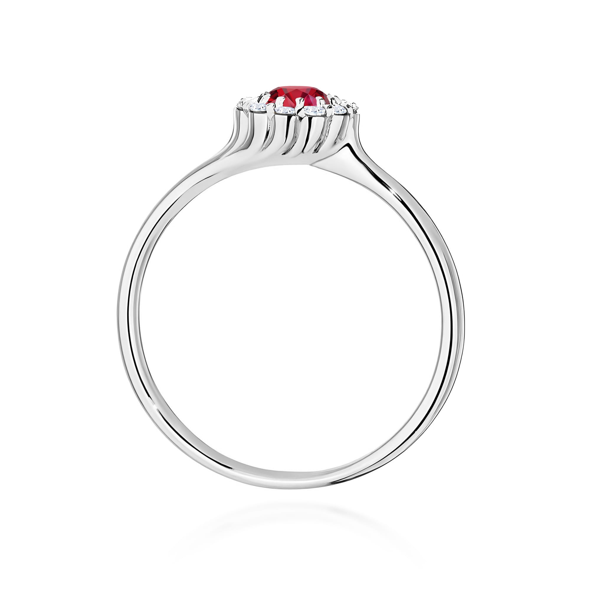 Pierścionek z rubinem 0,60 ct W0622 – białe złoto próby 585 – widok produktu 3