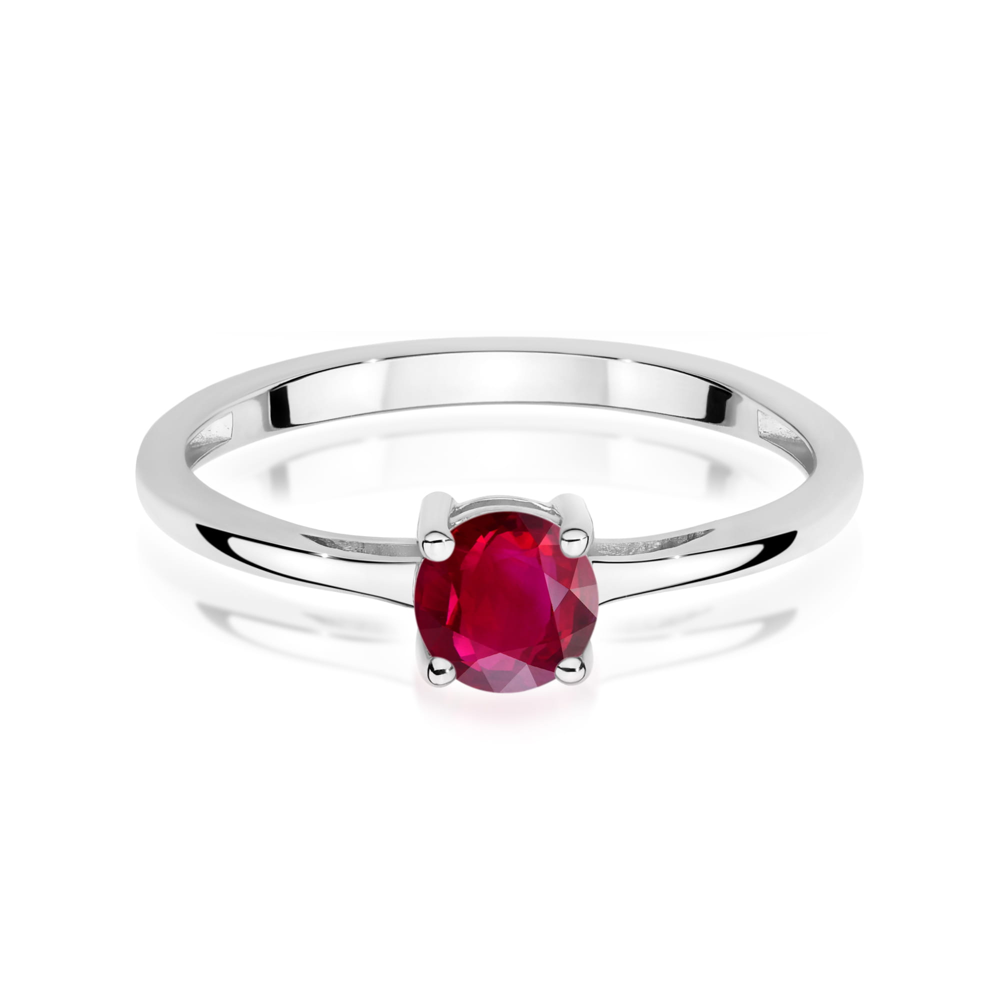 Pierścionek z rubinem 0,60 ct W0656 – białe złoto próby 585 – widok produktu 2