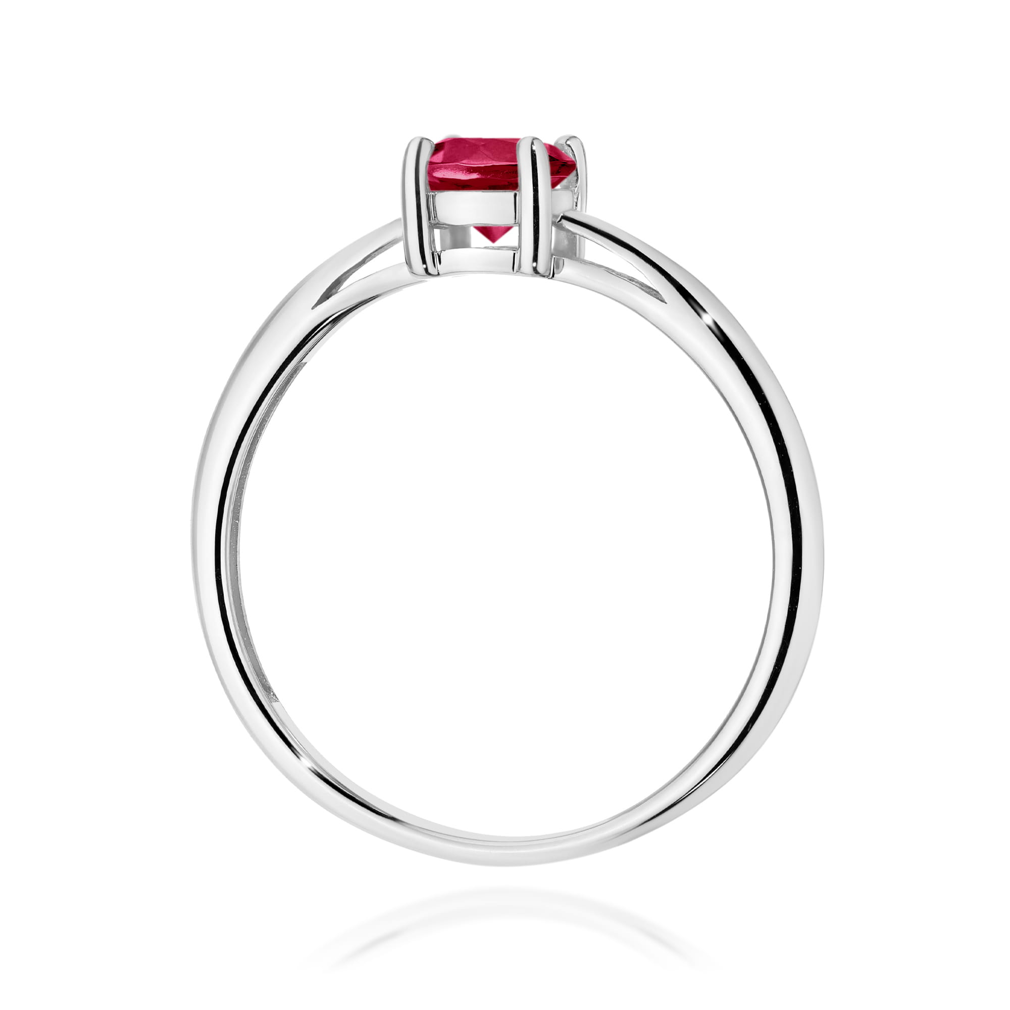 Pierścionek z rubinem 0,60 ct W0656 – białe złoto próby 585 – widok produktu 3