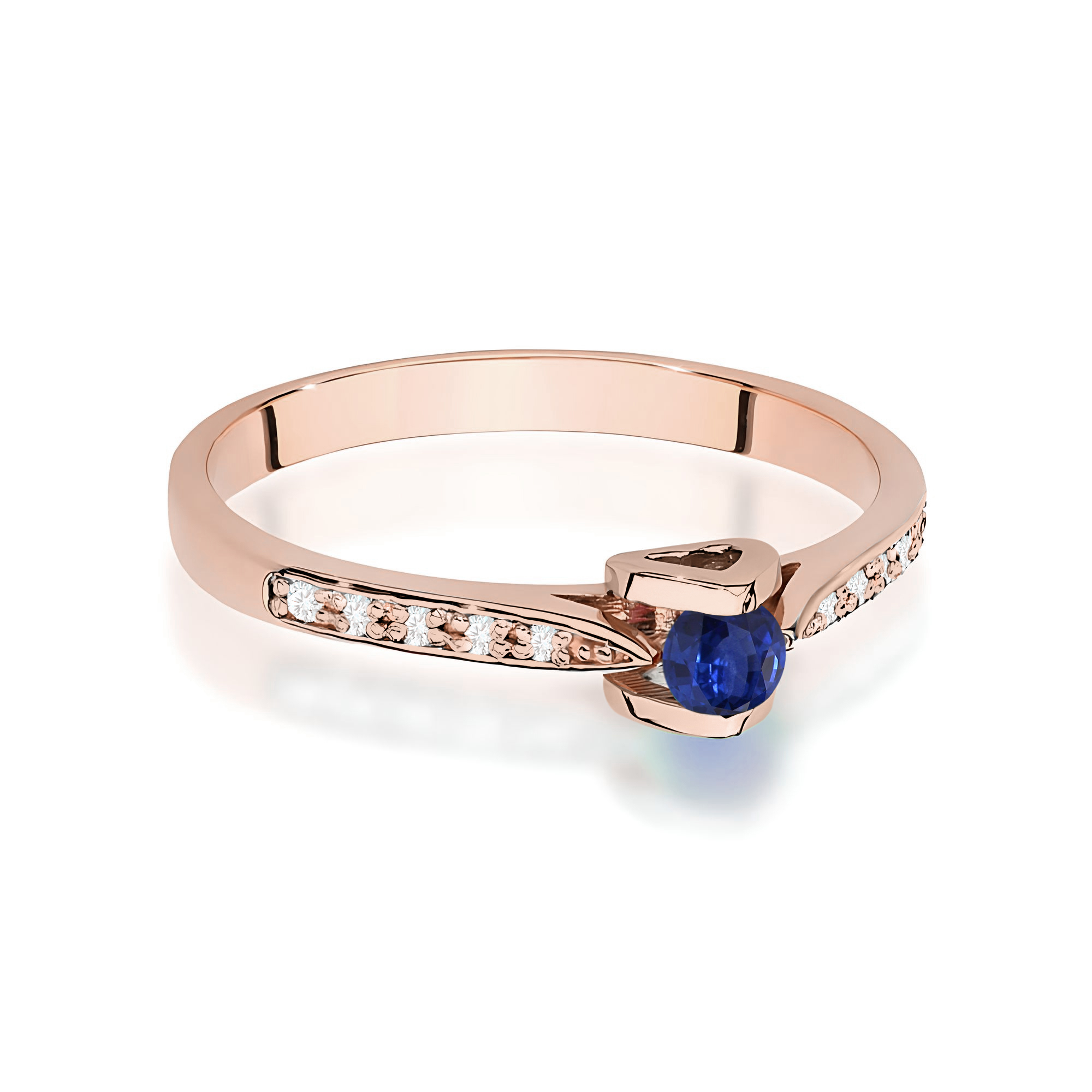 Ring with sapphire 0,15 ct in 585 rose gold – product image 2