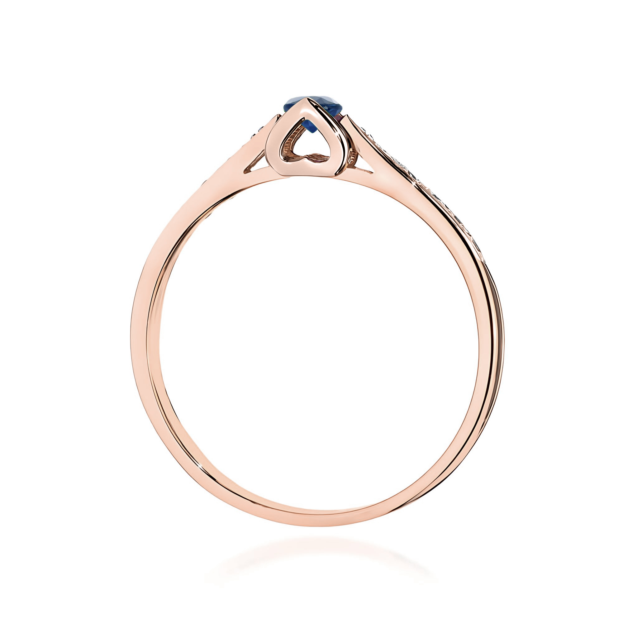 Ring with sapphire 0,15 ct in 585 rose gold – product image 3