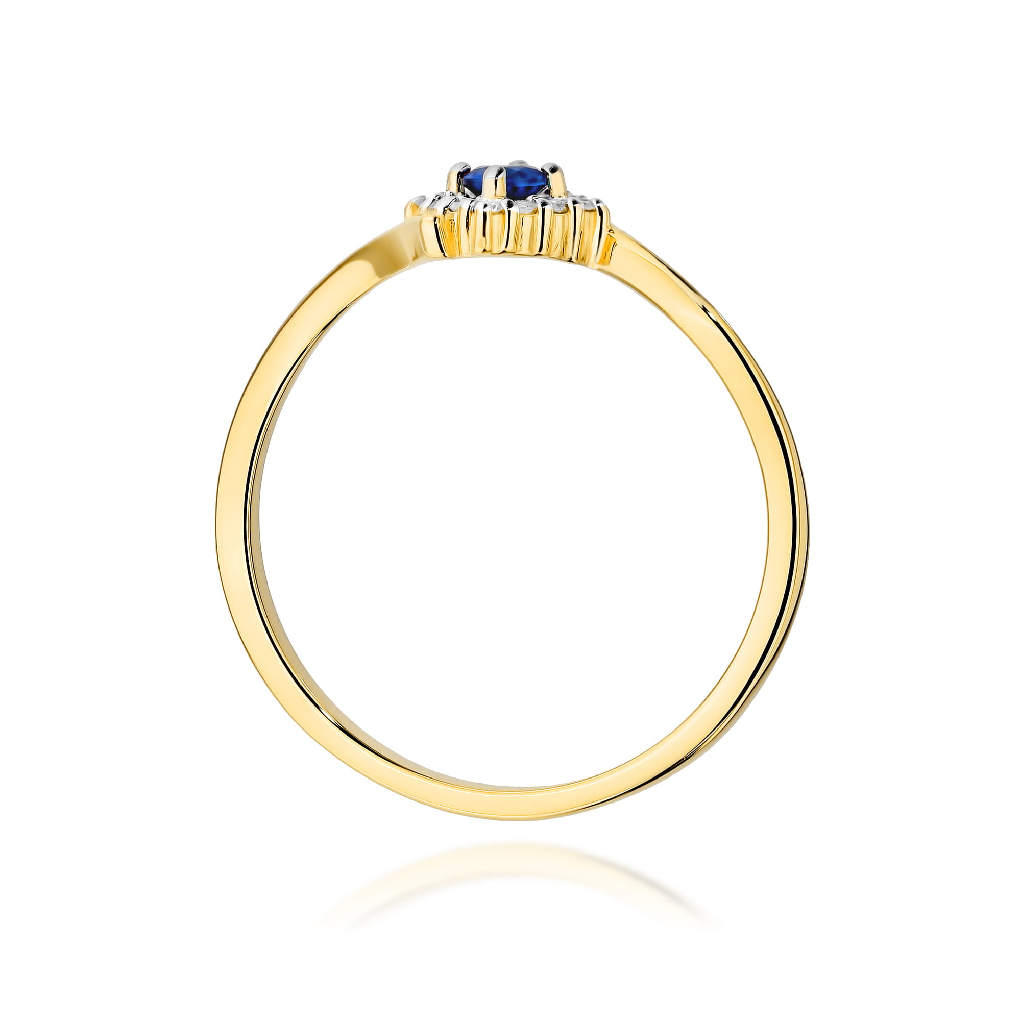 Pierścionek z szafirem 0,15 ct W0702 – żółte złoto próby 585 – widok produktu 3