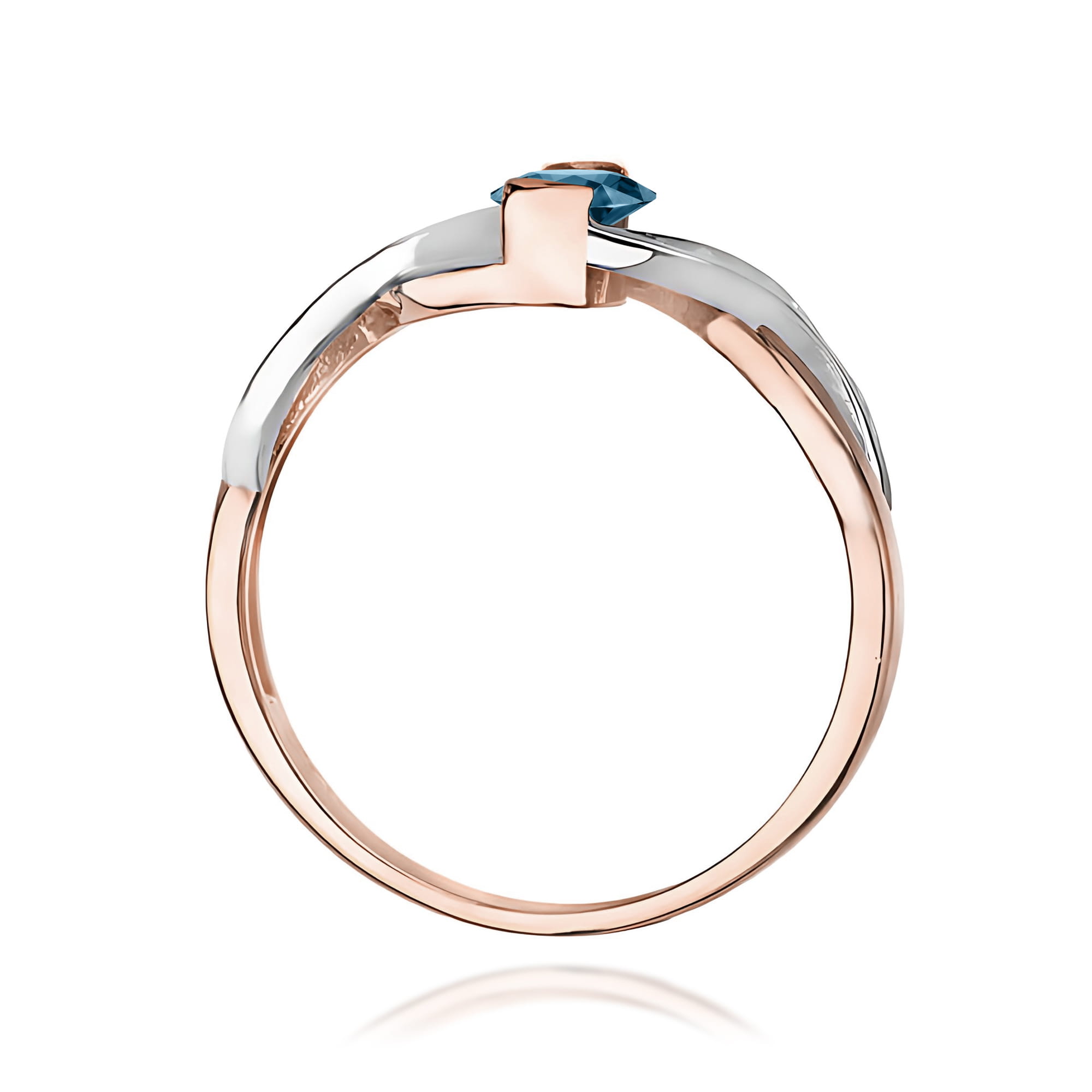Ring with topaz London Blue 0,50 ct and diamonds – rose gold – product image 3