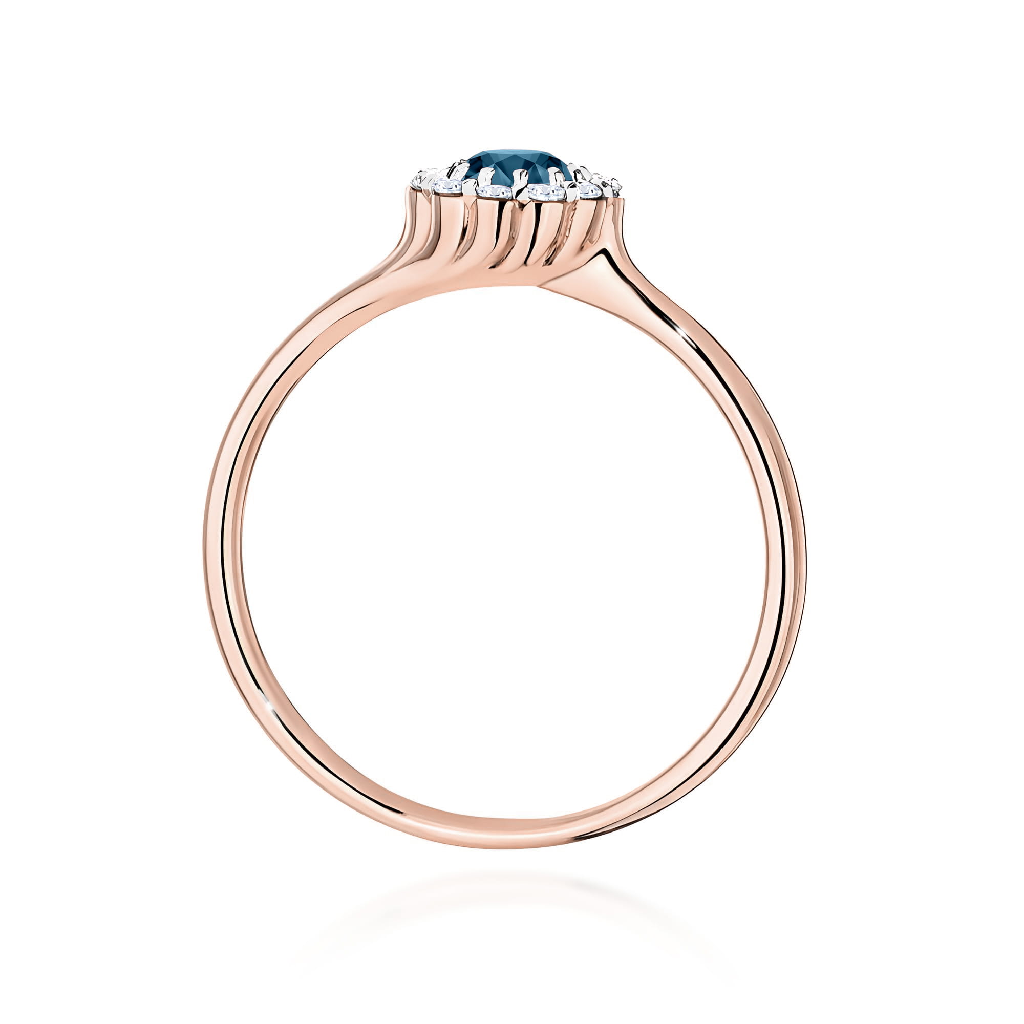 Ring with topaz London Blue and diamonds – product image 3
