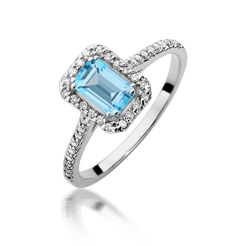 Pierścionek z kamieniem topaz swiss 0,65 ct W0403 – białe złoto próby 585 – widok produktu 1