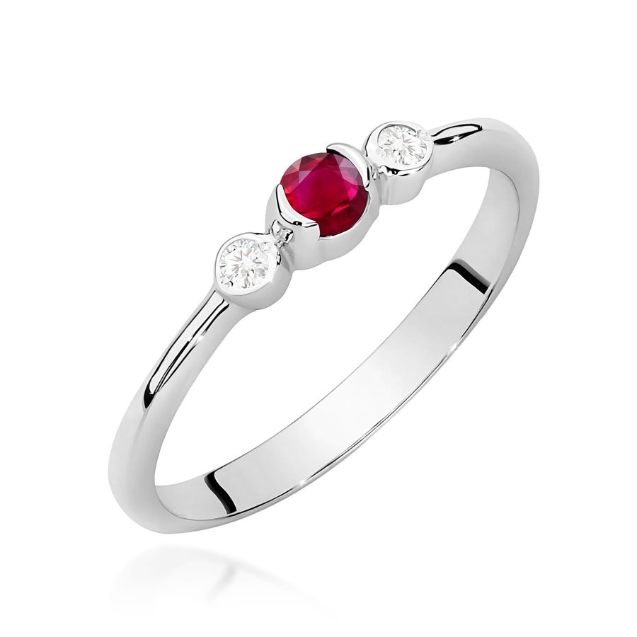 Pierścionek z kamieniem topaz swiss 0,15 ct W0620 – białe złoto próby 585 – widok produktu 1