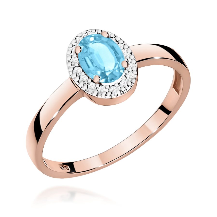 Pierścionek z kamieniem topaz swiss 0,50 ct W0330 – różowe złoto próby 585 – widok produktu 1
