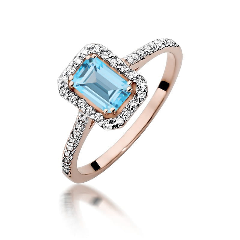 Pierścionek z kamieniem topaz swiss 0,65 ct W0403 – różowe złoto próby 585 – widok produktu 1