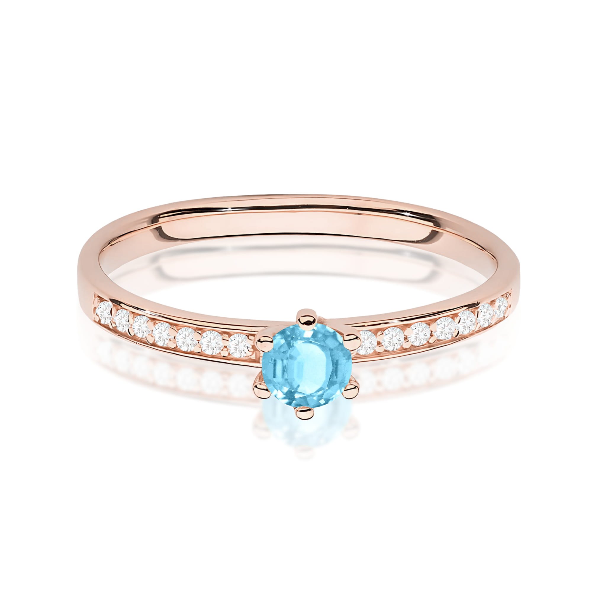 Pierścionek z kamieniem topaz swiss 0,15 ct W0459 – różowe złoto próby 585 – widok produktu 2