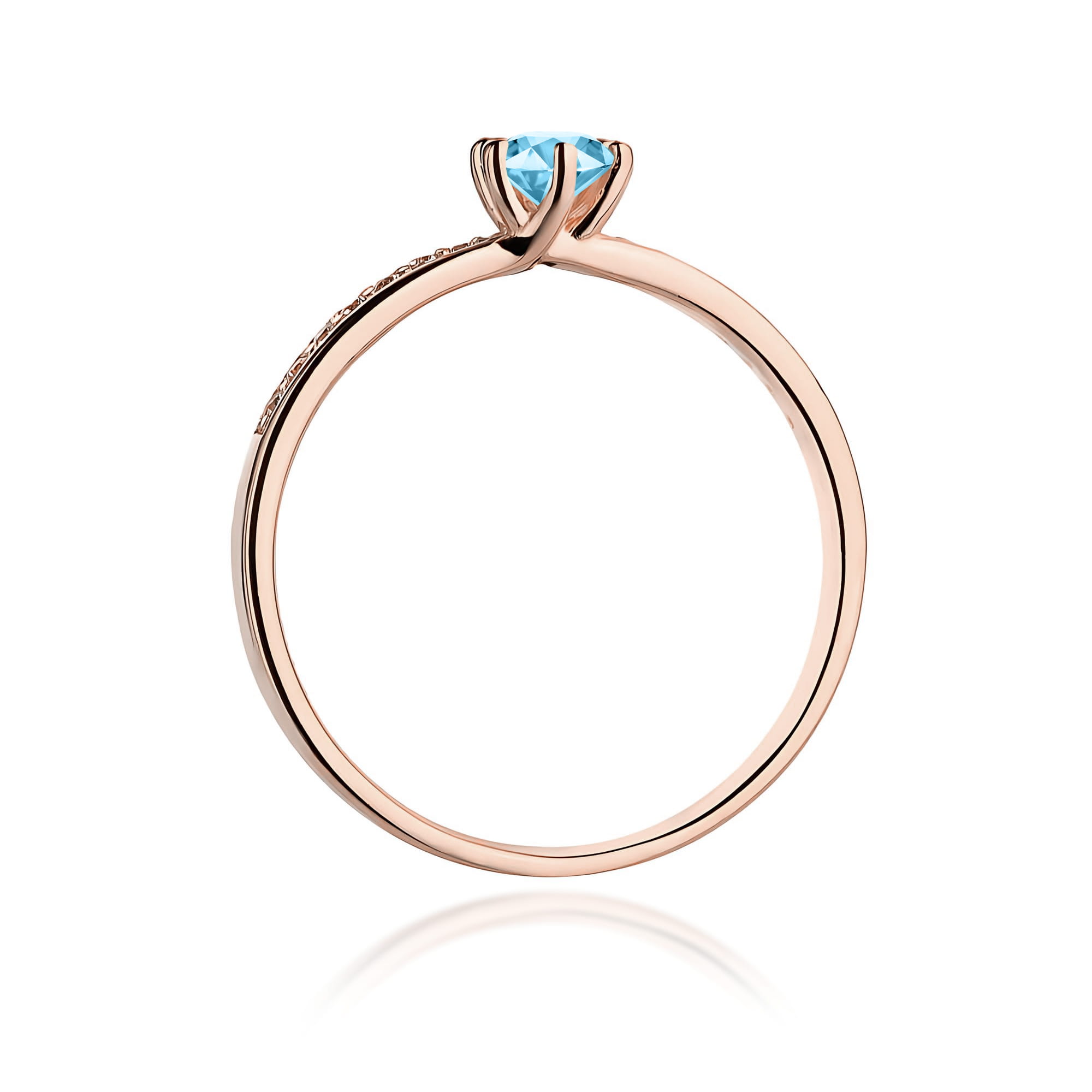 Pierścionek z kamieniem topaz swiss 0,15 ct W0459 – różowe złoto próby 585 – widok produktu 3