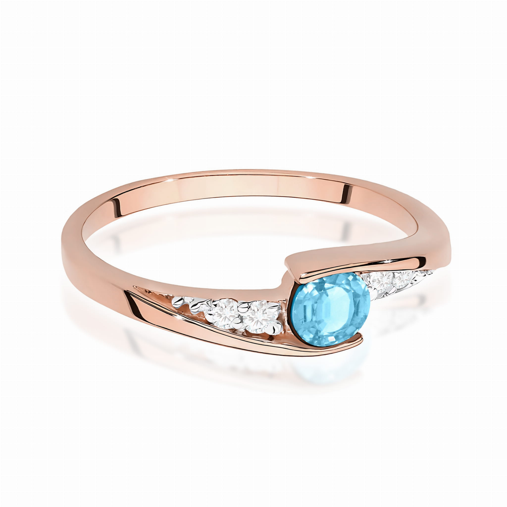 Pierścionek z kamieniem topaz swiss 0,25 ct W0618 – różowe złoto próby 585 – widok produktu 2