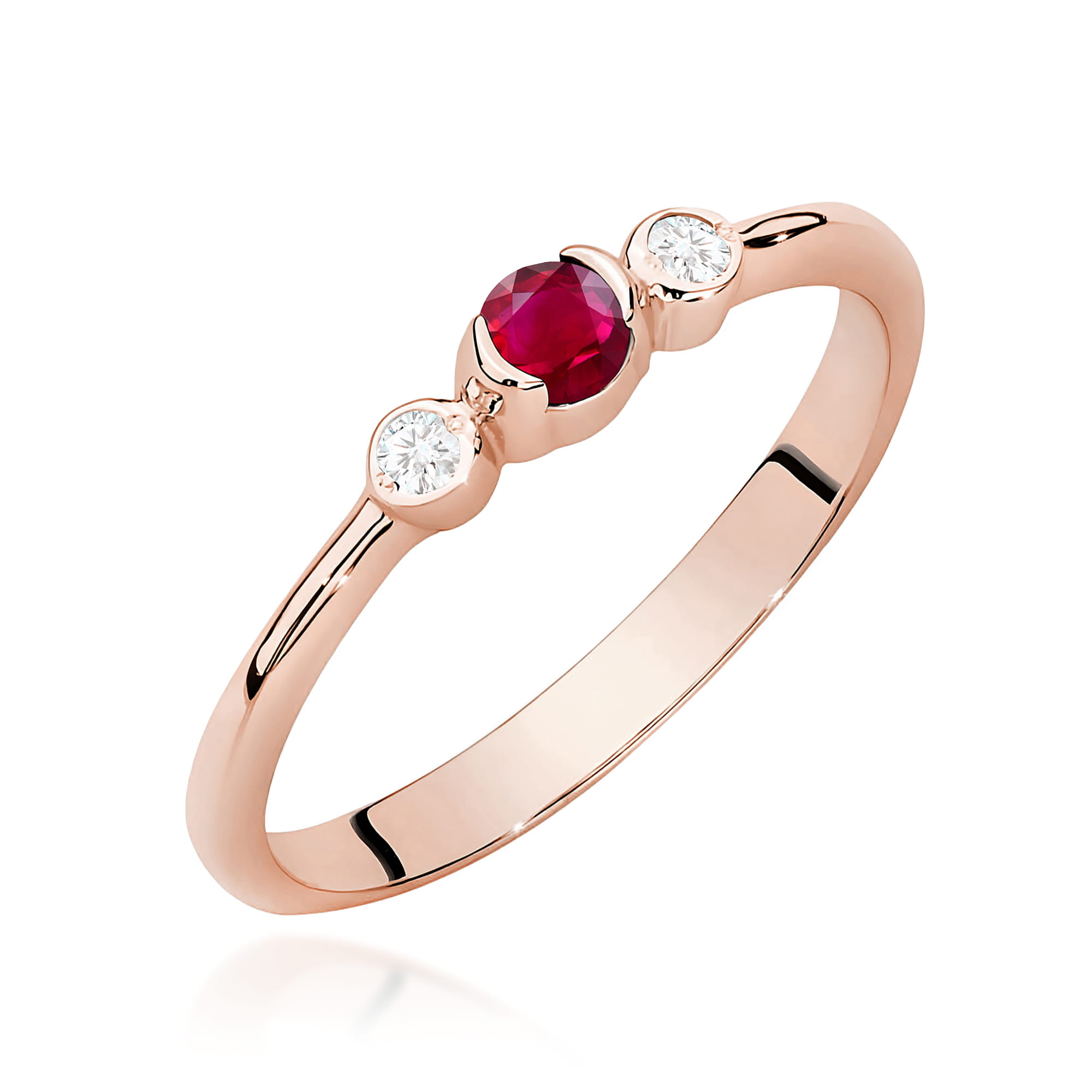 Pierścionek z kamieniem topaz swiss 0,15 ct W0620 – różowe złoto próby 585 – widok produktu 1