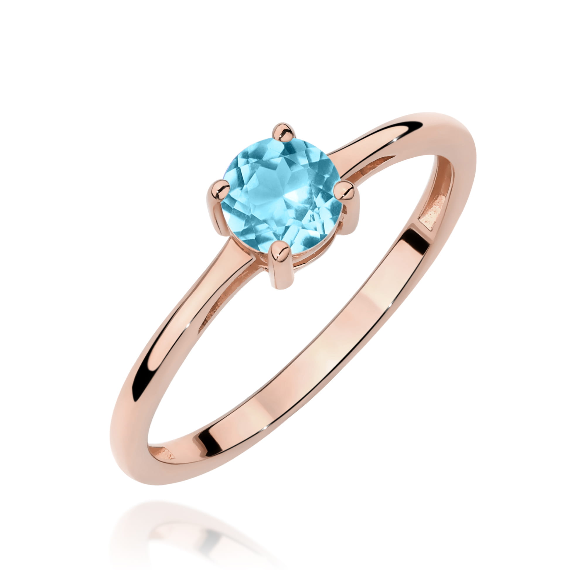 Pierścionek z kamieniem topaz swiss 0,50 ct W0656 – różowe złoto próby 585 – widok produktu 1