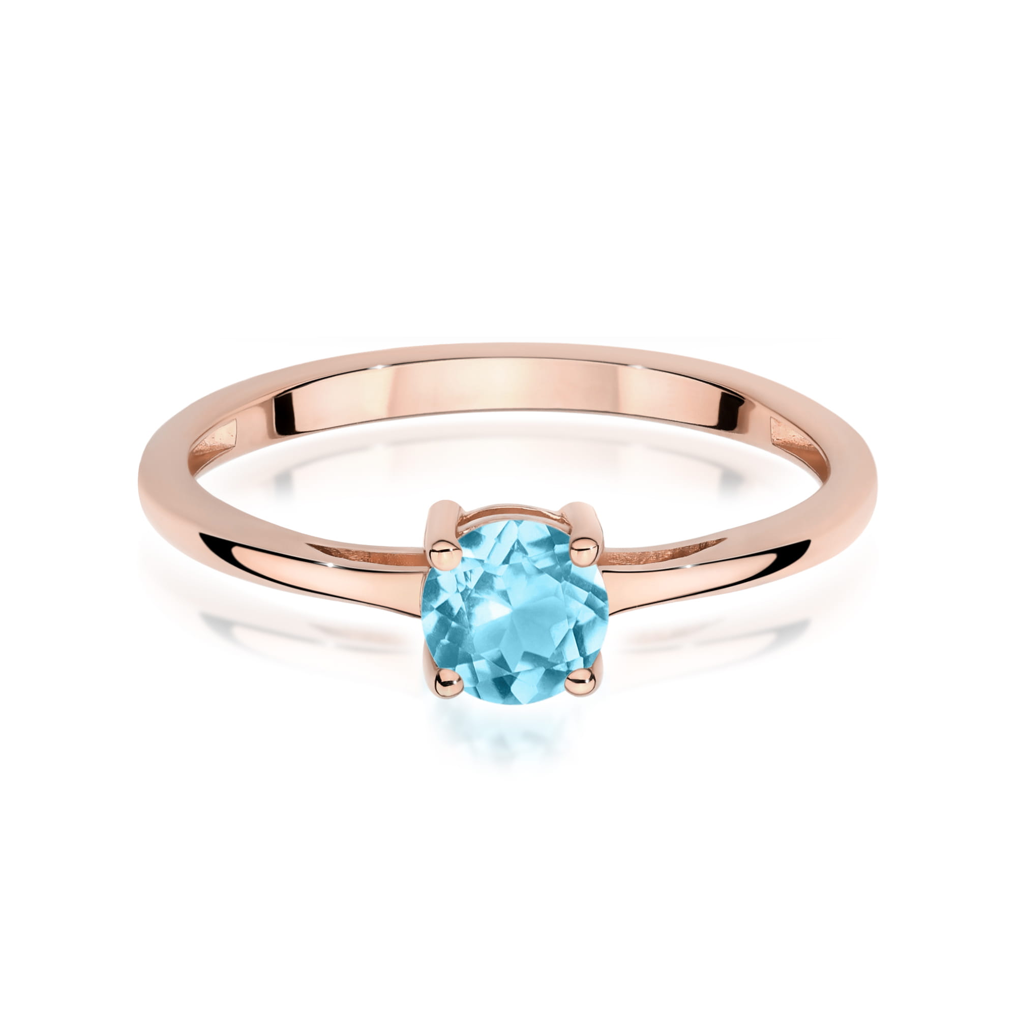 Pierścionek z kamieniem topaz swiss 0,50 ct W0656 – różowe złoto próby 585 – widok produktu 2