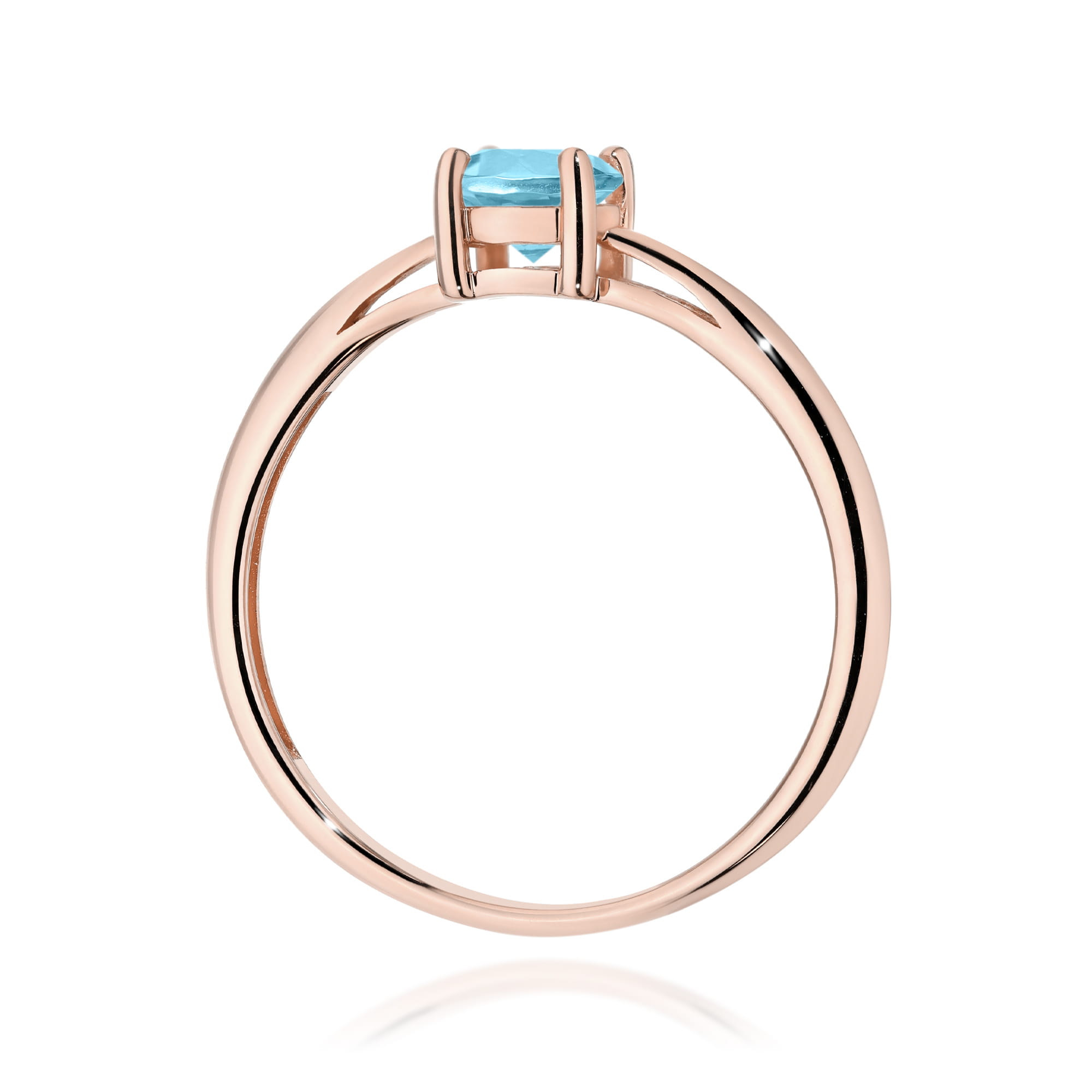 Pierścionek z kamieniem topaz swiss 0,50 ct W0656 – różowe złoto próby 585 – widok produktu 3