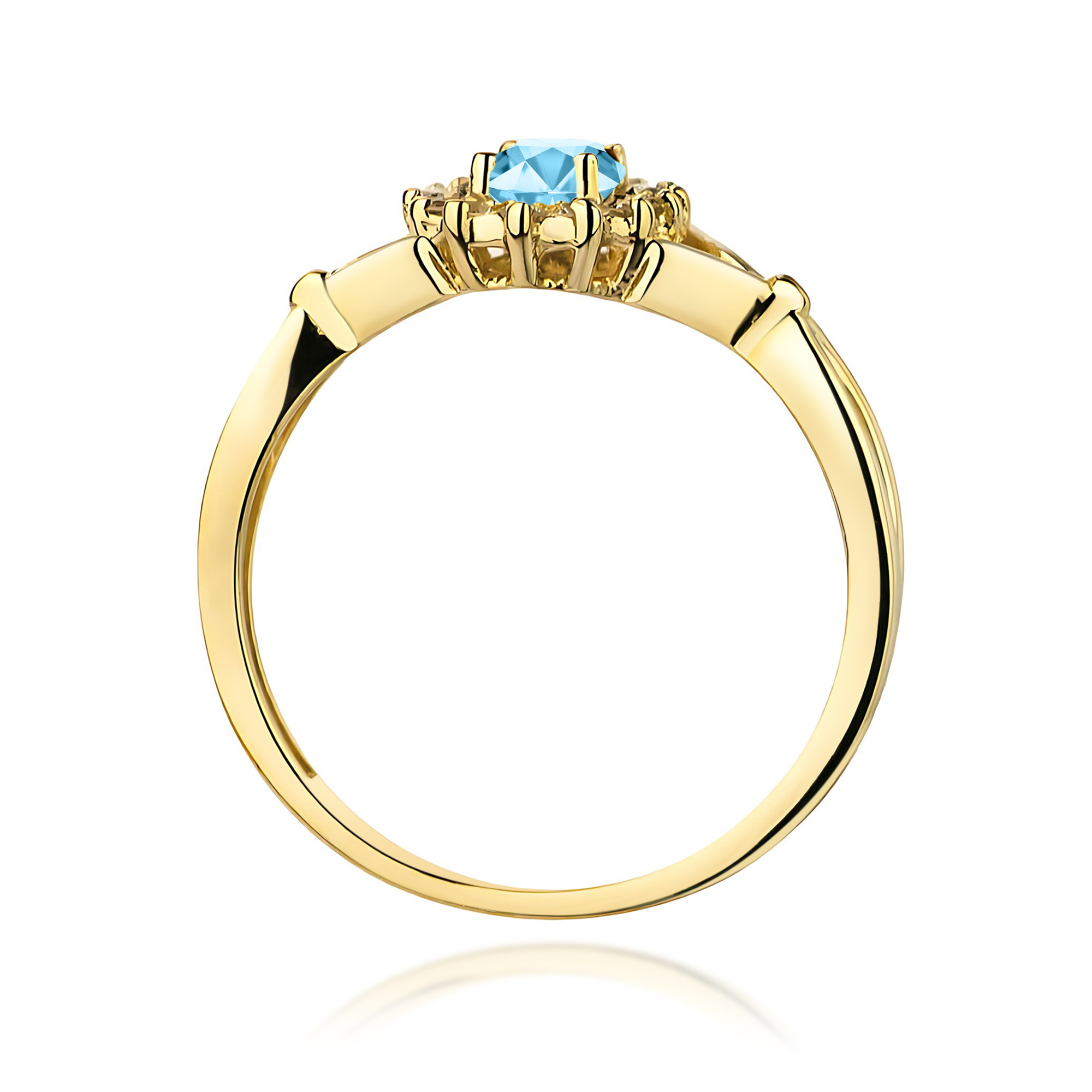 Pierścionek z kamieniem topaz swiss 0,50 ct W0182 – żółte złoto próby 585 – widok produktu 3
