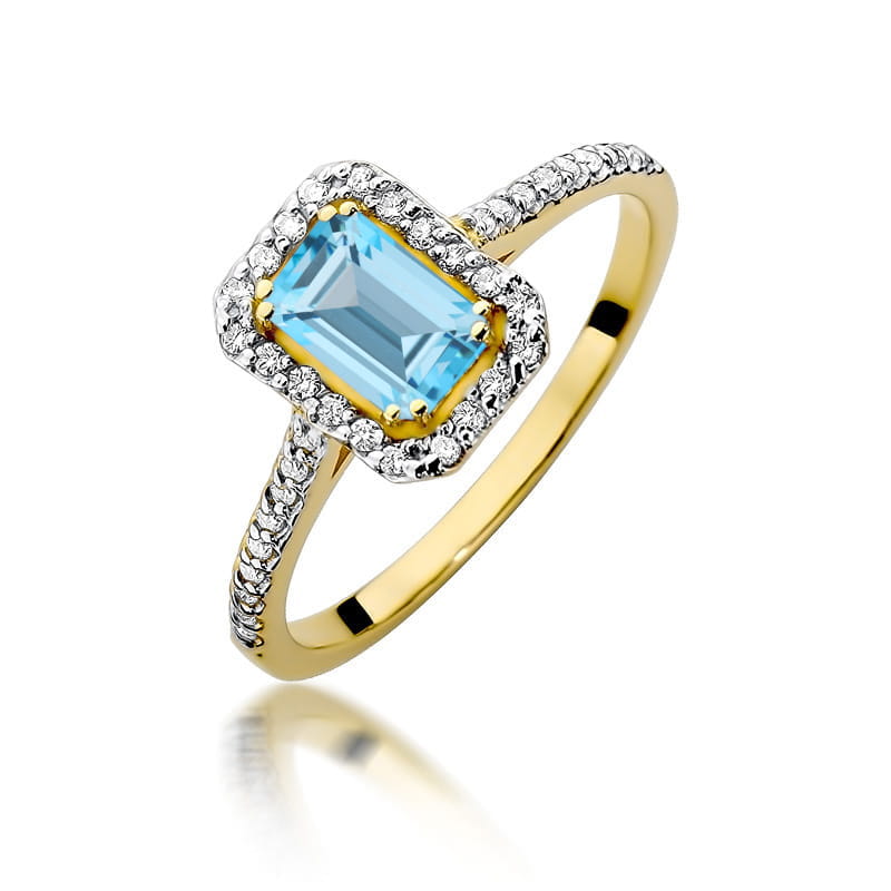 Pierścionek z kamieniem topaz swiss 0,65 ct W0403 – żółte złoto próby 585 – widok produktu 1