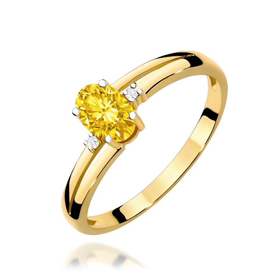 Ring with yellow diamond lab-grown 0,50 ct – yellow gold 585 – product image 1