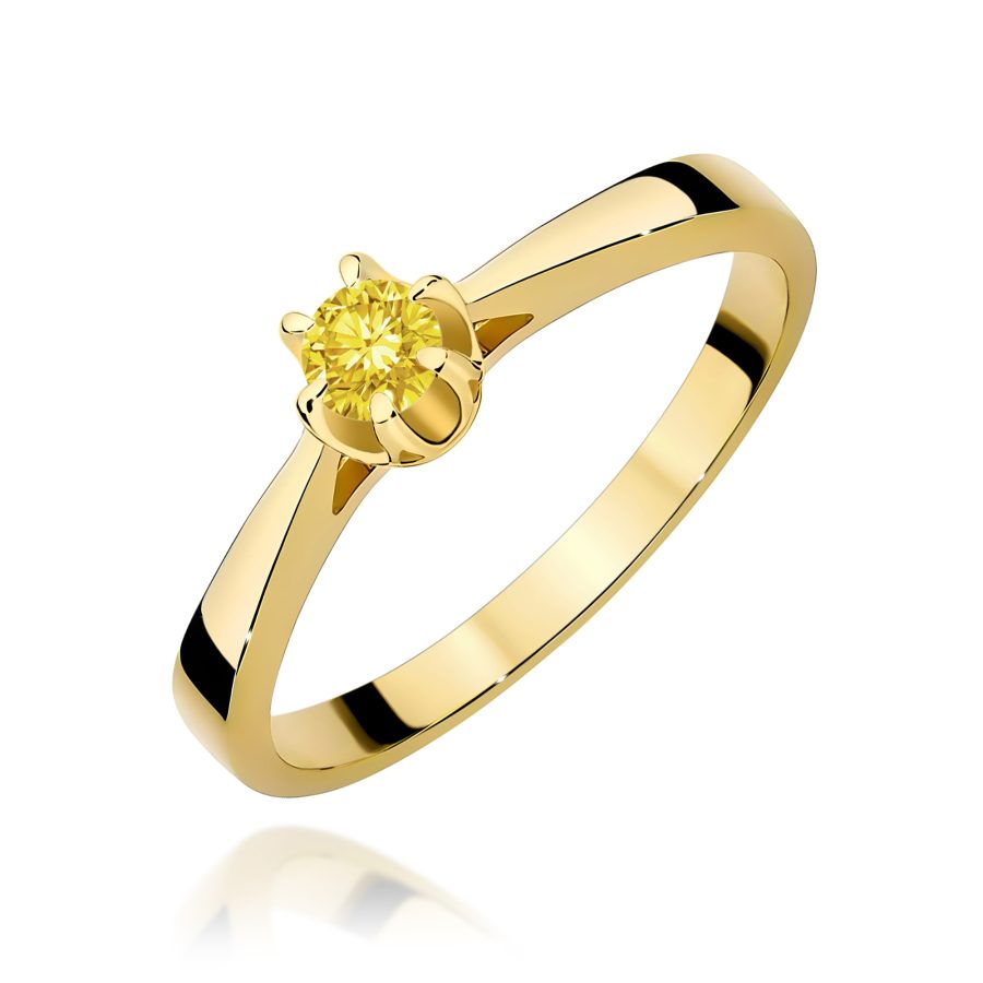 Ring in 585 yellow gold with yellow diamond lab-grown – product image 1