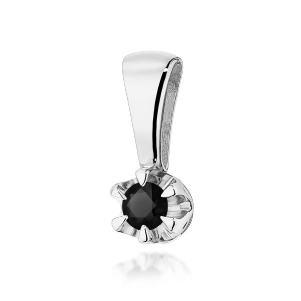 Zawieszka z czarnym diamentem 0,12 ct Z0032 – białe złoto próby 585 – widok produktu 1