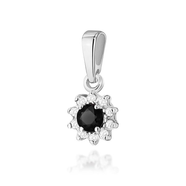 Zawieszka z czarnym diamentem 0,12 ct Z0185 – białe złoto próby 585 – widok produktu 1