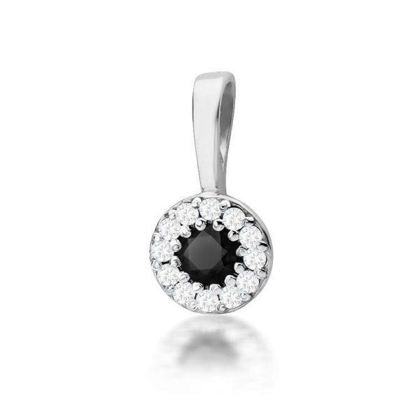 Zawieszka z czarnym diamentem 0,12 ct Z0443 – białe złoto próby 585 – widok produktu 1