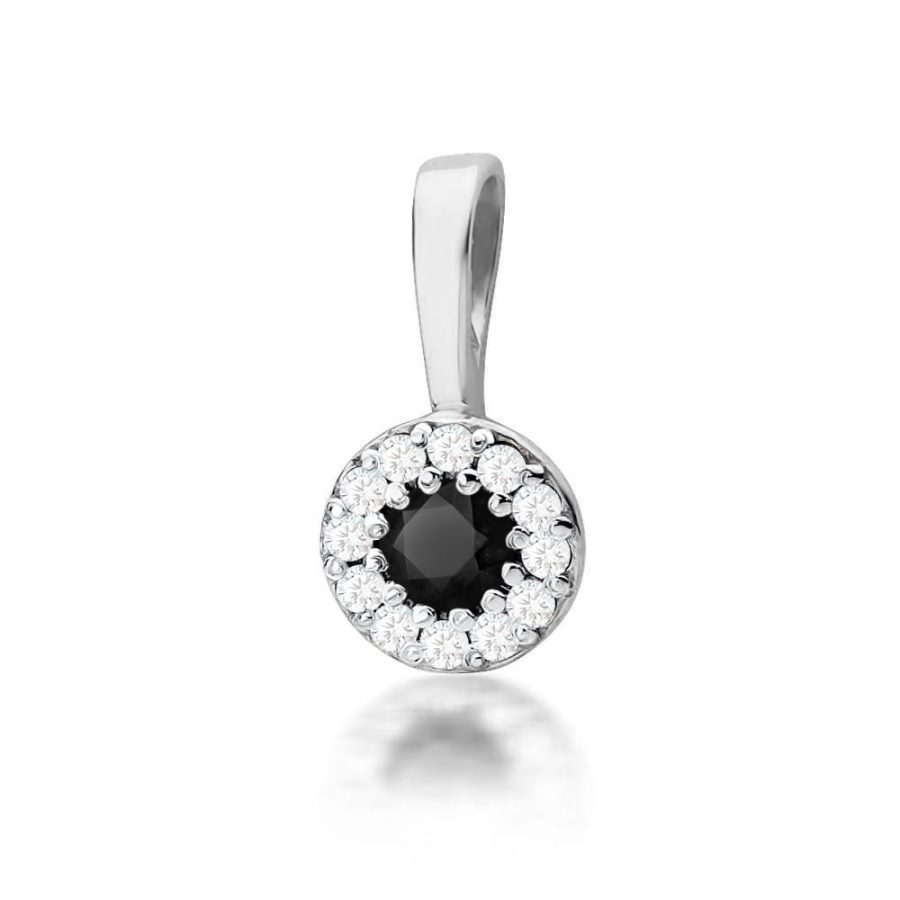 Zawieszka z czarnym diamentem 0,12 ct Z0443 – białe złoto próby 585 – widok produktu 1