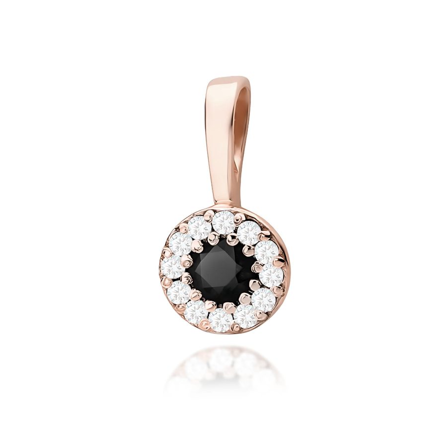 Zawieszka z czarnym diamentem 0,12 ct Z0443 – różowe złoto próby 585 – widok produktu 1