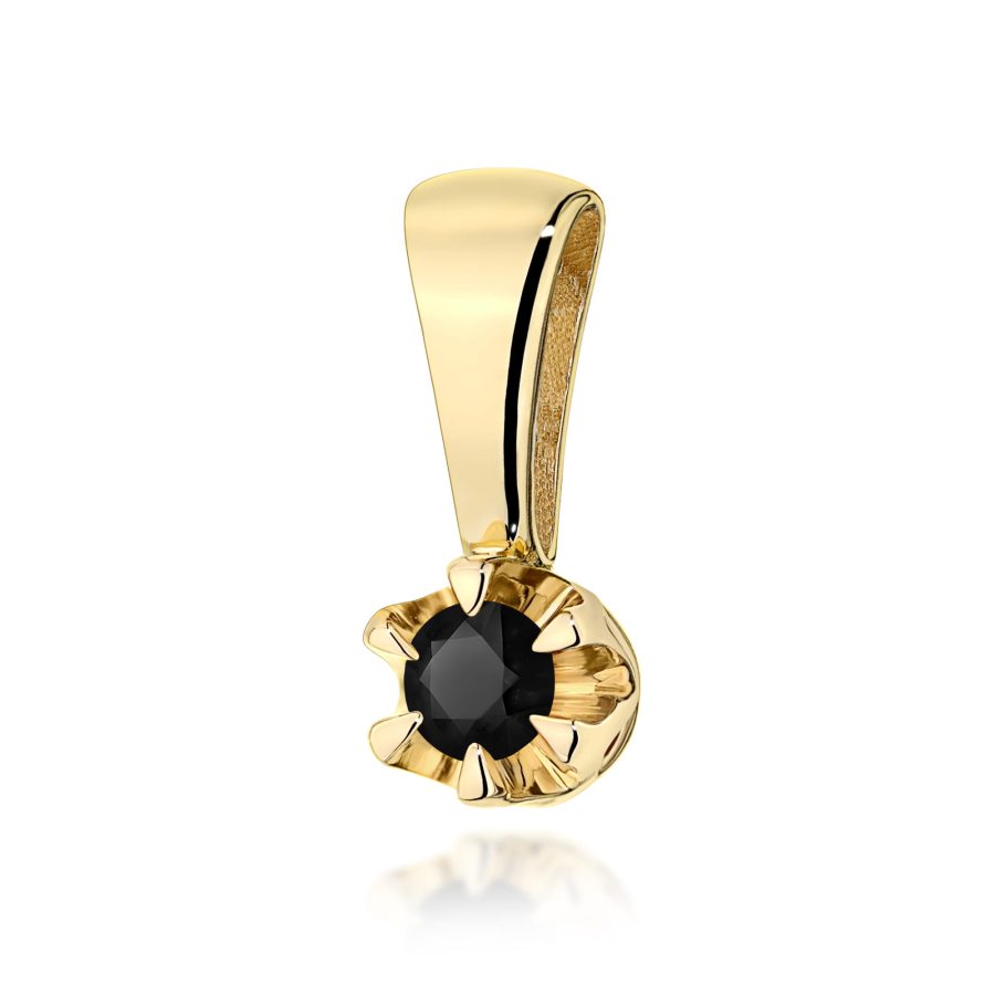 Pendant with black diamond 0,12 ct – 585 gold – product image 1