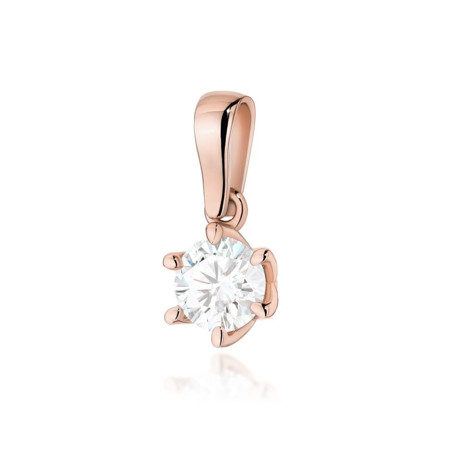 Zawieszka z diamentem 0,70 ct Z0575 – różowe złoto próby 585 – widok produktu 1