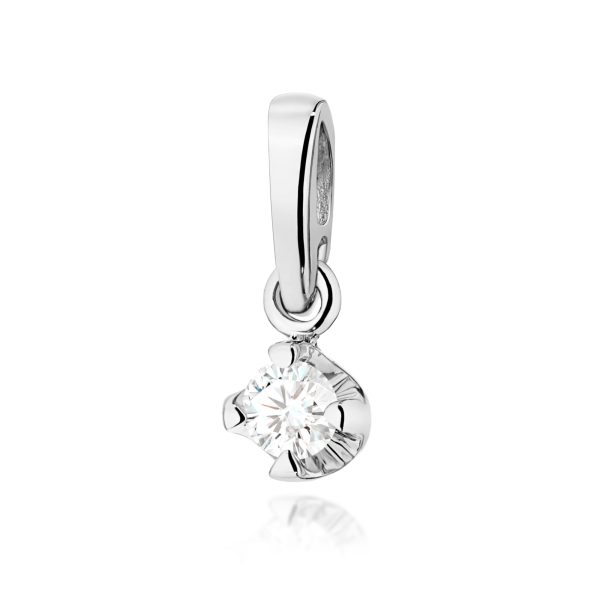 Zawieszka z diamentem 0,08 ct Z0034 – białe złoto próby 585 – widok produktu 1