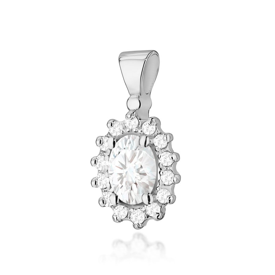 Zawieszka z kamieniem diament laboratoryjny 2 x 0,40 ct Z0182 – białe złoto próby 585 – widok produktu 1