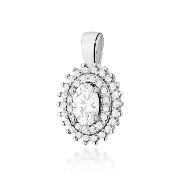 Zawieszka z kamieniem diament laboratoryjny 0,40 ct Z0303 – białe złoto próby 585 – widok produktu 1